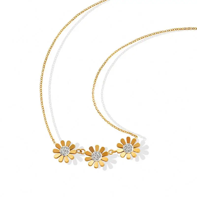 2022 Fashion Jewelry French Little Chrysanthemum Zircon Necklace 18k Gold Plated Stainless Steel Necklace, 1 color
2022 Fashion Jewelry French Little Chrysanthemum Zircon Necklace 18k Gold Plated Stainless Steel Necklace, 1 color