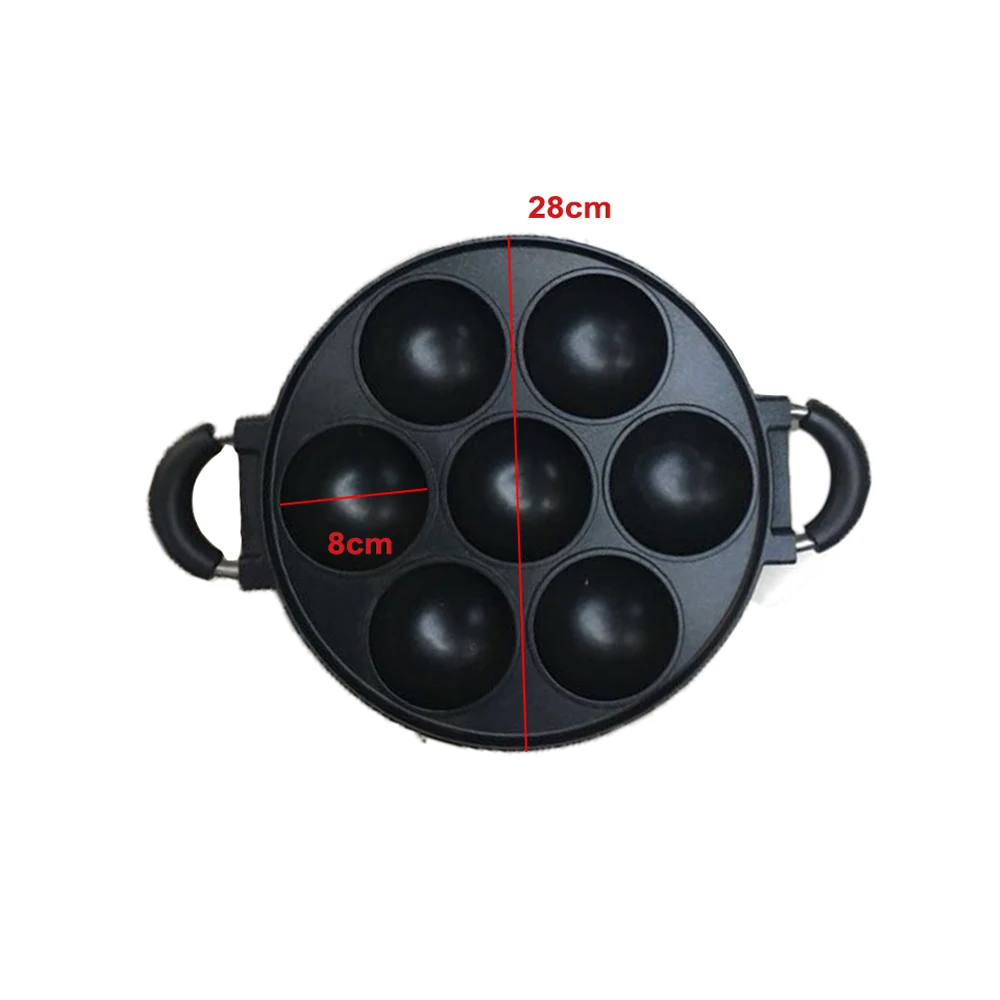 7-Hole Pot Mold Kitchen cake maker Breakfast Cooking Non-stick cast iron pan, Black 
7-Hole Pot Mold Kitchen cake maker Breakfast Cooking Non-stick cast iron pan, Black