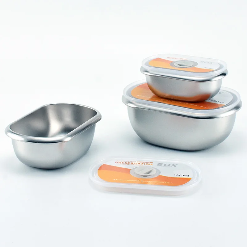 New design 304 oval stainless steel lunch box food container storage set for kids and adults
New design 304 oval stainless steel lunch box food container storage set for kids and adults