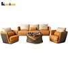 Hotel room furniture luxury italian sofa sets modern classic european style orange leather sectional sofa set