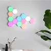 Modern DIY Colorful 10pcs Set Magnetic Mounted Wall Lamp Indoor Smart Assembly Quantum Honeycomb Touch Sensitive LED Night Light
