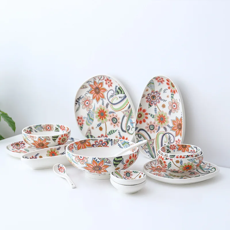 Flower Design Round Shape And Plate And Dishes & Plates Dinnerware Bowl Set With Spoon, Flower pattern
Flower Design Round Shape And Plate And Dishes & Plates Dinnerware Bowl Set With Spoon, Flower pattern