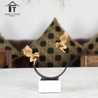Metal art figurine fancy home decor tabletop angel statue