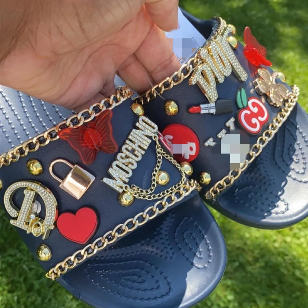New Design metal diamond chains and pearls bling Girl Gift corc Decoration luxury shoes croc charms luxury, Picture
New Design metal diamond chains and pearls bling Girl Gift corc Decoration luxury shoes croc charms luxury, Picture