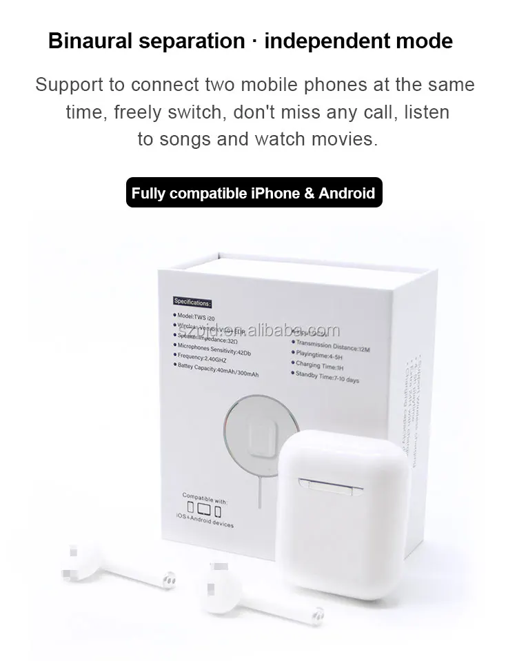 Electronics wireless stereo earphone blue tooth Headset I20 tws 5.0 3D Stereo Earbuds audifonos - ANKUX.COM