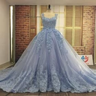 Custom Color Real Image 3D Flowers Lace Appliques Corset Ball Gown Wedding Dress