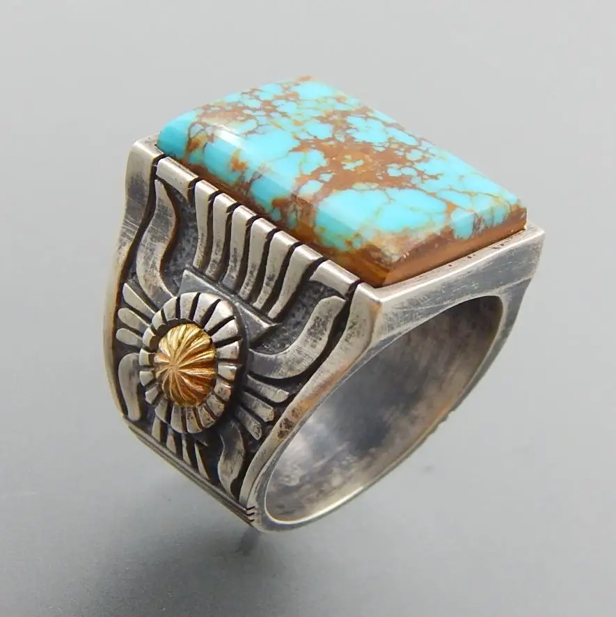 Wholesale Vintage Men Punk Rings Bohemia Handmade Silver Turquoise Gemstones Ring
Wholesale Vintage Men Punk Rings Bohemia Handmade Silver Turquoise Gemstones Ring