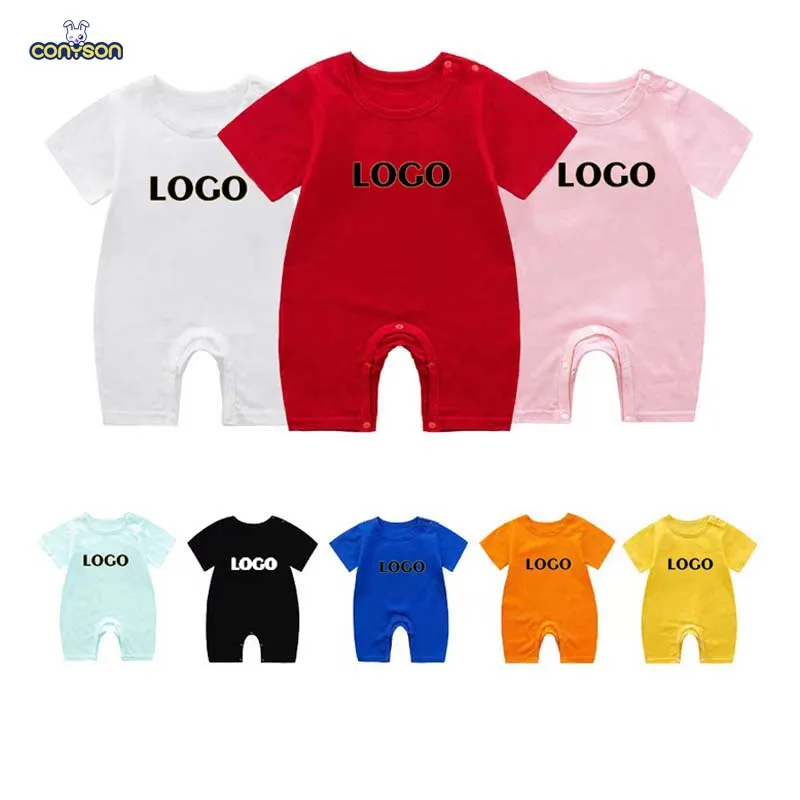 Conyson Newborn Baby Custom Logo Summer Short Sleeve Rompers Infant boxer coat crawling solid color Pajamas One Piece Outfit
Conyson Newborn Baby Custom Logo Summer Short Sleeve Rompers Infant boxer coat crawling solid color Pajamas One Piece Outfit