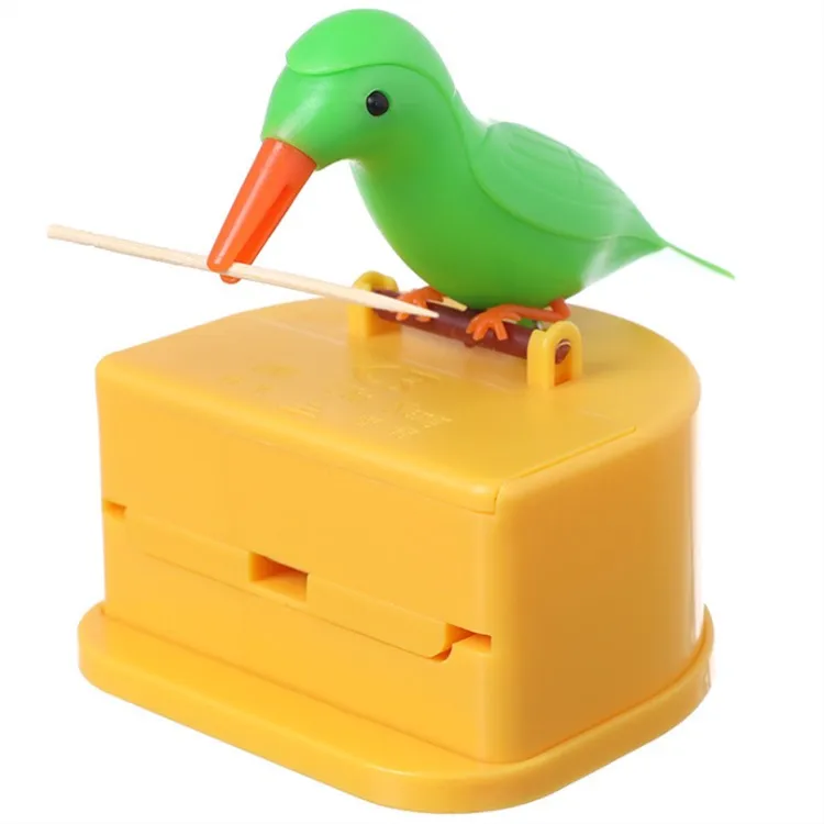Toothpick box creative bird pecking press-type smart toothpick box creative automatic cute bird toothpick box, Green+yellow
Toothpick box creative bird pecking press-type smart toothpick box creative automatic cute bird toothpick box, Green+yellow