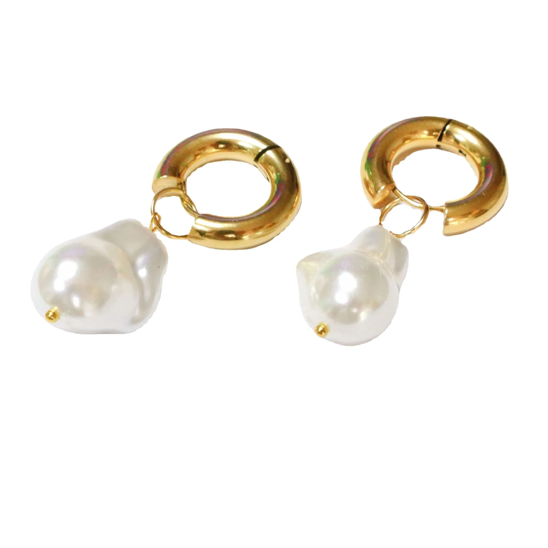 New Fashion Stainless Steel Chunky Round Circle Clip on Earrings Irregular Natural Freshwater Pearl Drop Earrings
New Fashion Stainless Steel Chunky Round Circle Clip on Earrings Irregular Natural Freshwater Pearl Drop Earrings