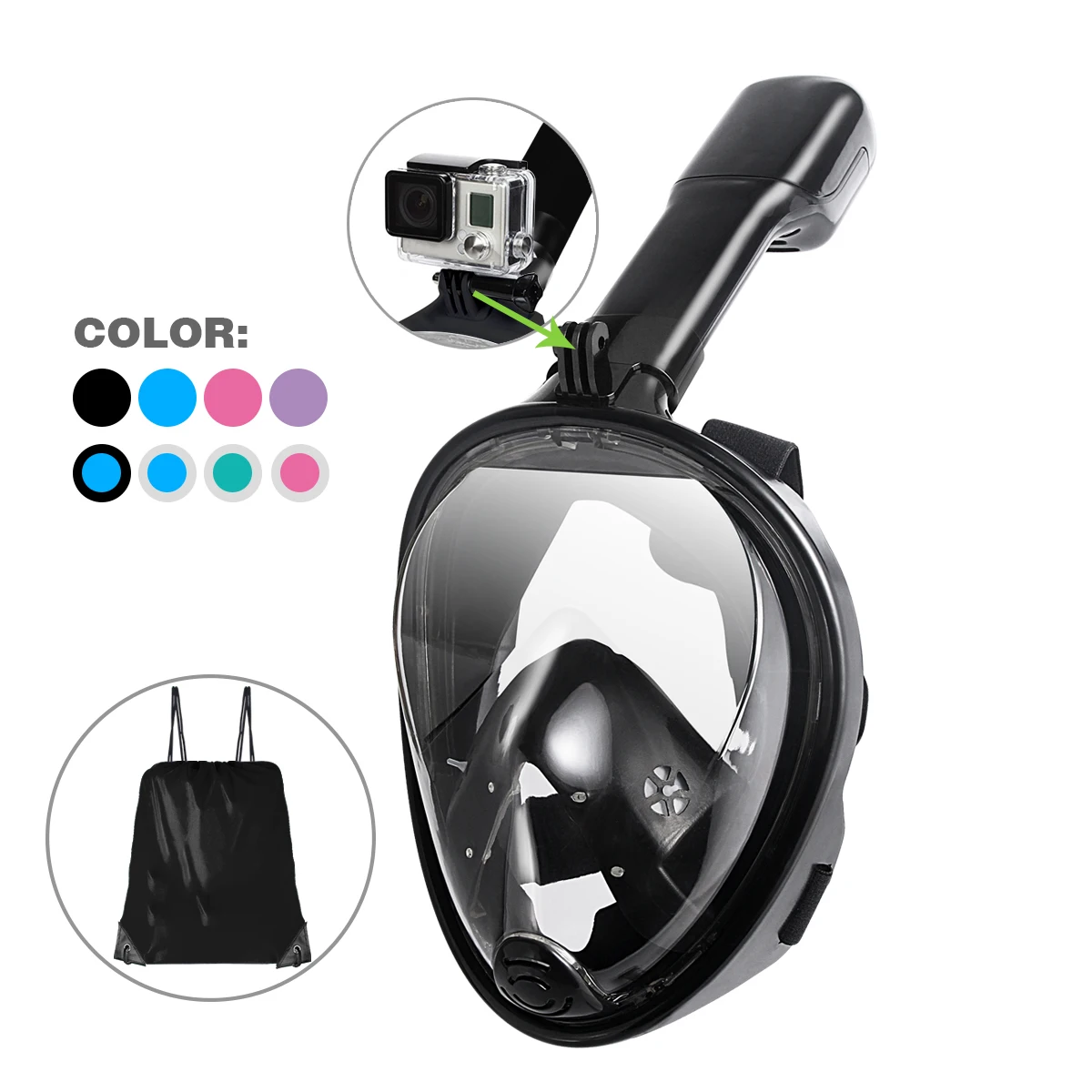 New anti fog full face scuba diving mask, diving equipment masks,diving mask anti fog, Black
New anti fog full face scuba diving mask, diving equipment masks,diving mask anti fog, Black