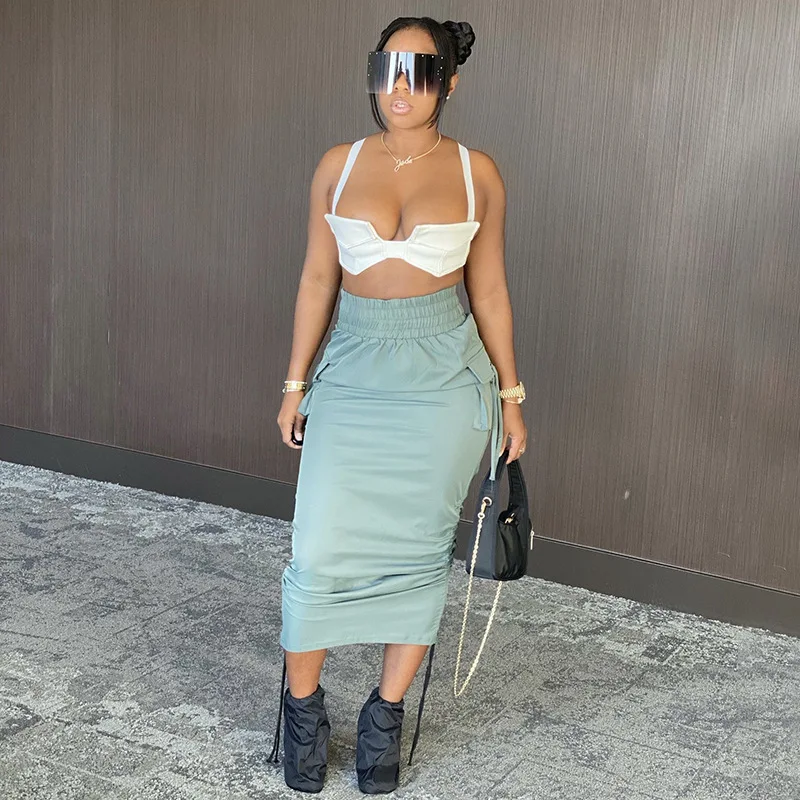 2021 New Arrivals Fashion Drawstring Cargo Skirt For Women High Waist Loose Pocket Midi Skirt Spring Casual Streetwear Bottom
2021 New Arrivals Fashion Drawstring Cargo Skirt For Women High Waist Loose Pocket Midi Skirt Spring Casual Streetwear Bottom