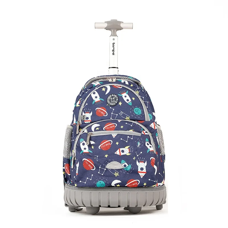 Cartoon Printed Rocket Trolley Backpack Book Bag Primary School Bag with Wheels for Kids, Pattern color or customized
Cartoon Printed Rocket Trolley Backpack Book Bag Primary School Bag with Wheels for Kids, Pattern color or customized