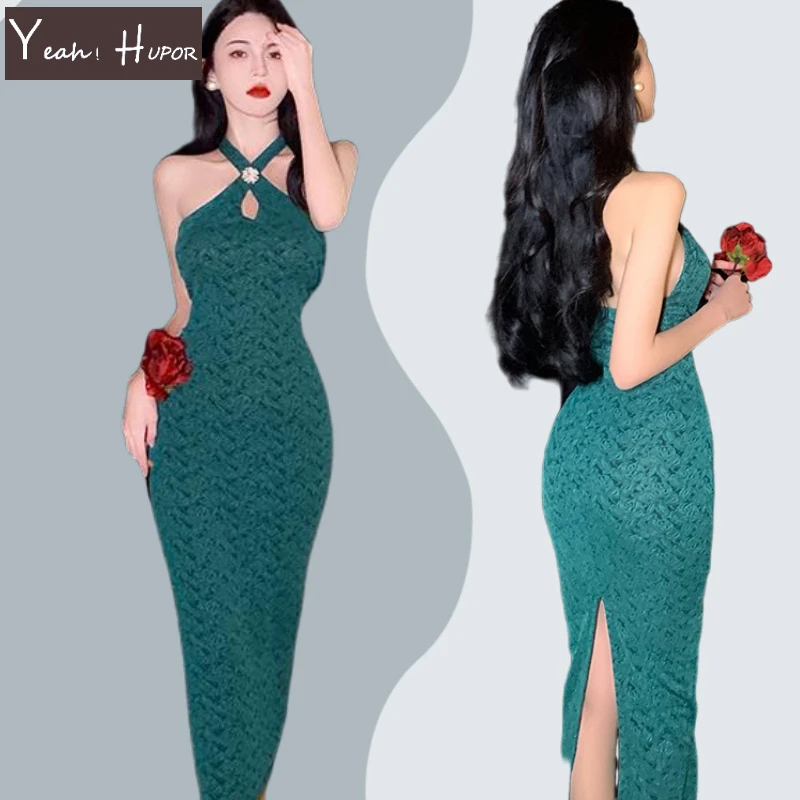 YEAH HUPOR vintage new style cheongsam two wear ways backless hanging neck sleeveless bodycon corset dress women sexy, Floral
YEAH HUPOR vintage new style cheongsam two wear ways backless hanging neck sleeveless bodycon corset dress women sexy, Floral