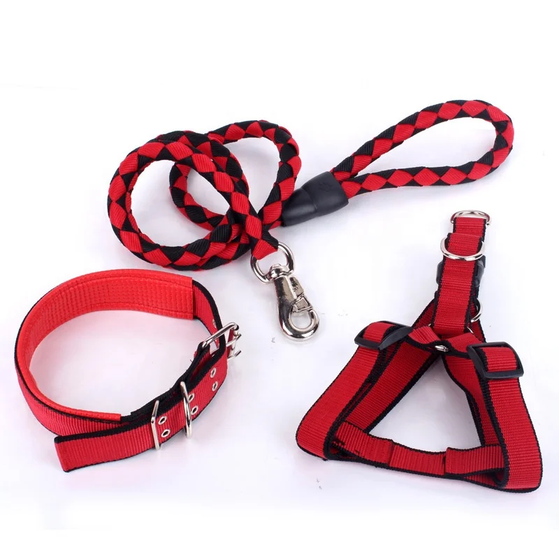 High Quality 3 in 1 Set Nylon Rope Durable Adjustable Body Belt Vest Pet Training Safety Pet Dog Harness Leash Collar Set, Blue/black/red
High Quality 3 in 1 Set Nylon Rope Durable Adjustable Body Belt Vest Pet Training Safety Pet Dog Harness Leash Collar Set, Blue/black/red
