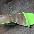 Trendy fashion multi color plus size summer fancy women high heel transparent thick heel open toe sexy sandals slippers