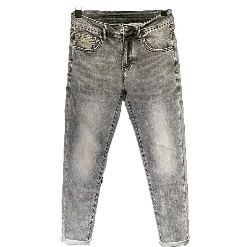Factory direct sale men's jeans trend new light-gary washed nine-point slim Thin men jeans pants
Factory direct sale men's jeans trend new light-gary washed nine-point slim Thin men jeans pants