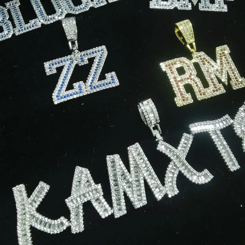 Hip hop Baguette alphabet script font Ice out zircon alphabet custom name Jewelry Pendant necklace Charm Jewelry DIY
Hip hop Baguette alphabet script font Ice out zircon alphabet custom name Jewelry Pendant necklace Charm Jewelry DIY