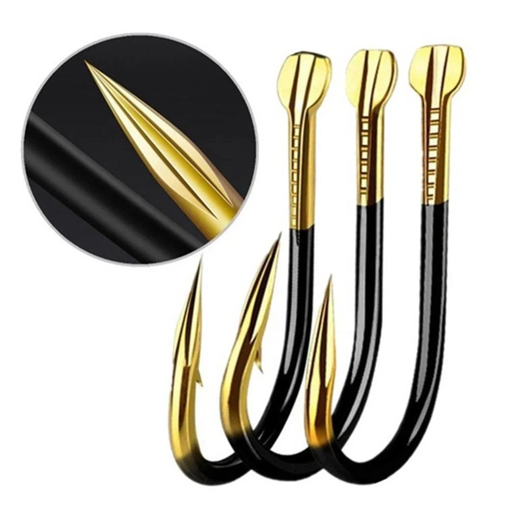 10 pieces of fishing hook titanium alloy fishing barbed hook worm bait holder hook bait fishing tackle accessories, Black
10 pieces of fishing hook titanium alloy fishing barbed hook worm bait holder hook bait fishing tackle accessories, Black