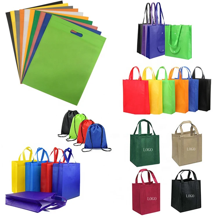 2021 custom printed logo non-woven tote bags non woven laminated shopping bag with full color logo and handles