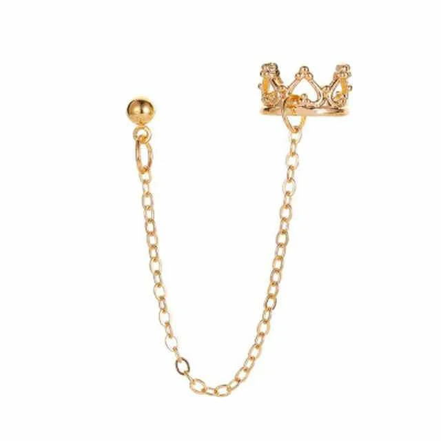 1Pc Fashion Gold Climbers No Piercing Long Tassel Crown Ear Cuff Clip Cartilage Earrings for Women
1Pc Fashion Gold Climbers No Piercing Long Tassel Crown Ear Cuff Clip Cartilage Earrings for Women
