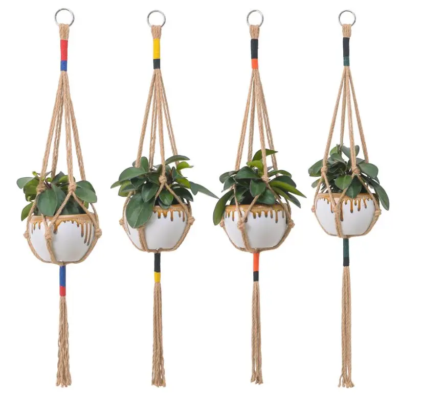 Wholesales Outdoor Indoor Wall Mount Flower Pot Holder Handmade Hanging Planter Macrame Plant Hanger, Blue,black,orange,green
Wholesales Outdoor Indoor Wall Mount Flower Pot Holder Handmade Hanging Planter Macrame Plant Hanger, Blue,black,orange,green