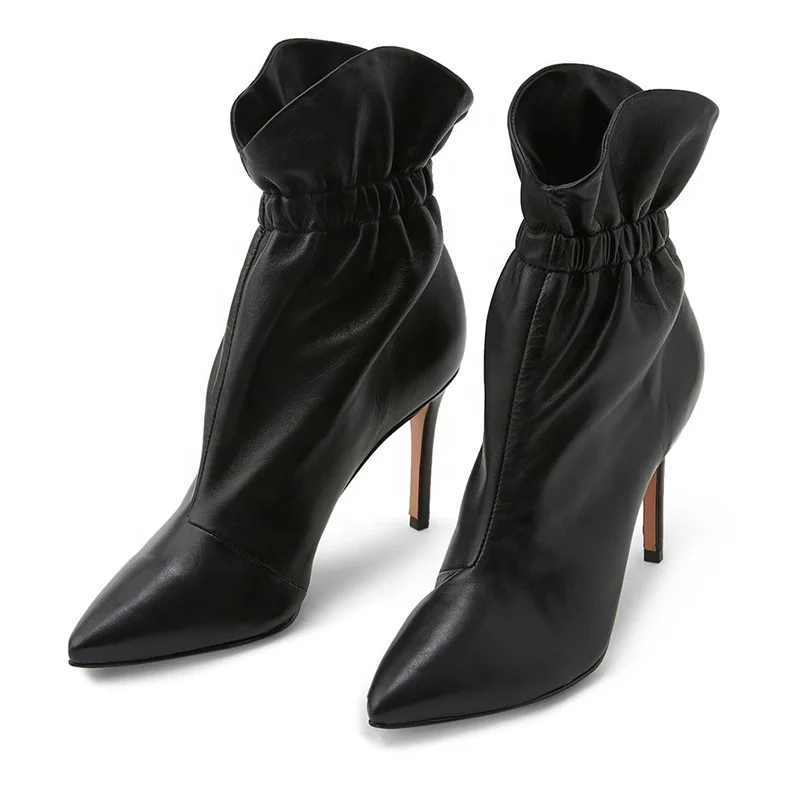 Concise Pointed Toe Ankle Stretch Strap Women Short Booties Slip-on Thin High Heel Pleated Design Ankle Boots For Ladies, Black,white
Concise Pointed Toe Ankle Stretch Strap Women Short Booties Slip-on Thin High Heel Pleated Design Ankle Boots For Ladies, Black,white