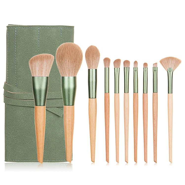 natural hair synthetic hair luxury wholesale high quality vegan 10 piece wooden makeup brush with cloth bag
natural hair synthetic hair luxury wholesale high quality vegan 10 piece wooden makeup brush with cloth bag