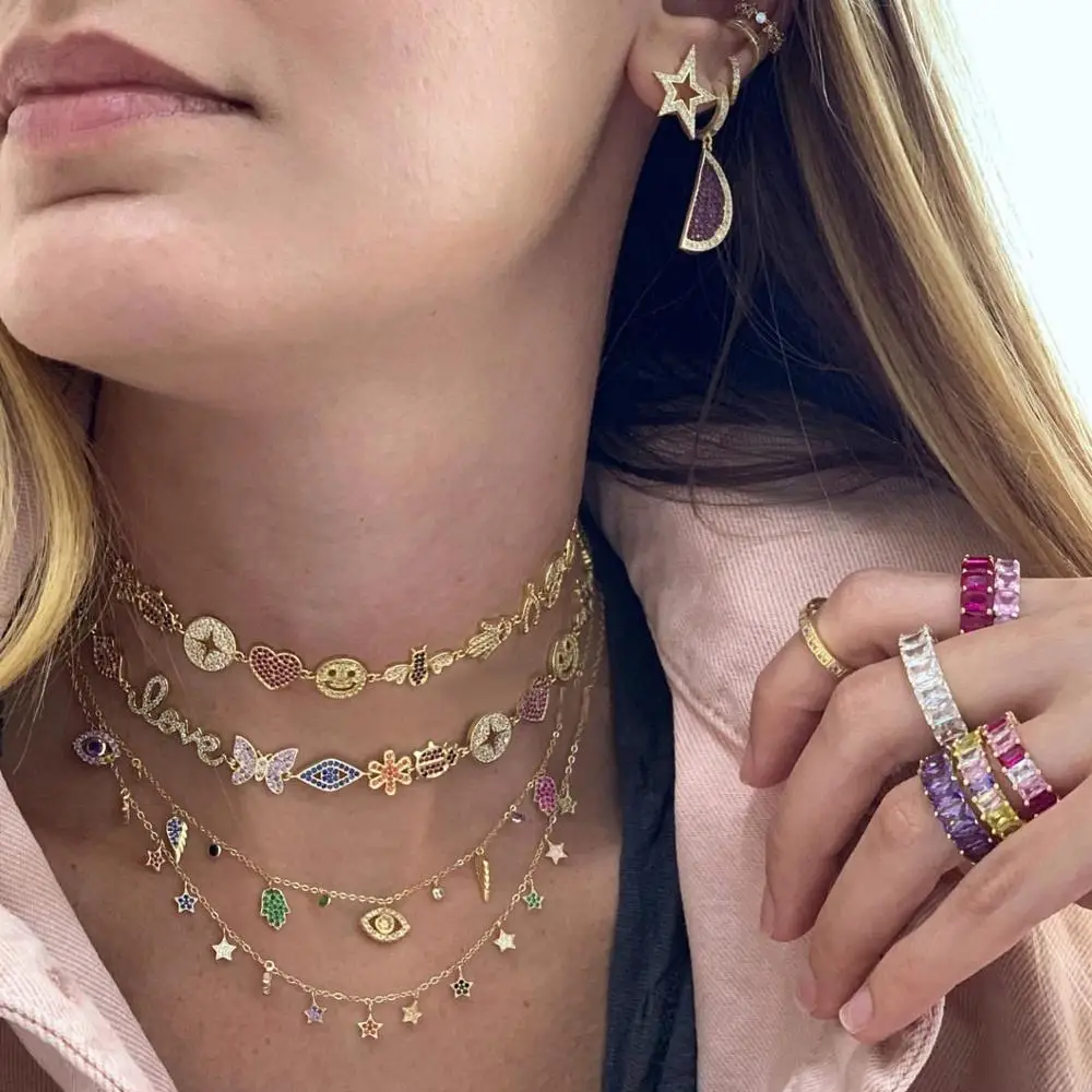 luxury fine european women jewelry lucky charms colorful cz trendy women statement necklace bracelet jewelry set
luxury fine european women jewelry lucky charms colorful cz trendy women statement necklace bracelet jewelry set