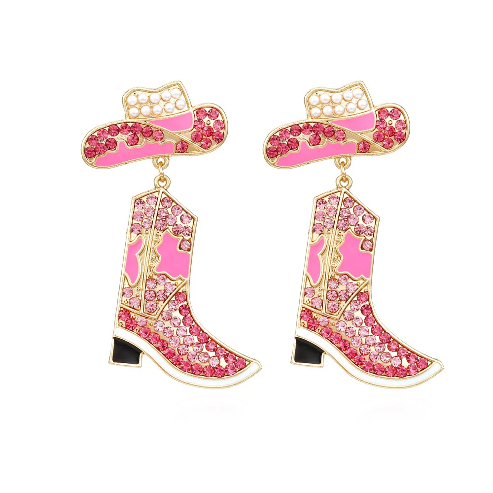 Fashion Hanging Stud Earrings Enamel Rhinestone Earrings Cowboy Hat Boots Earrings For Women
Fashion Hanging Stud Earrings Enamel Rhinestone Earrings Cowboy Hat Boots Earrings For Women