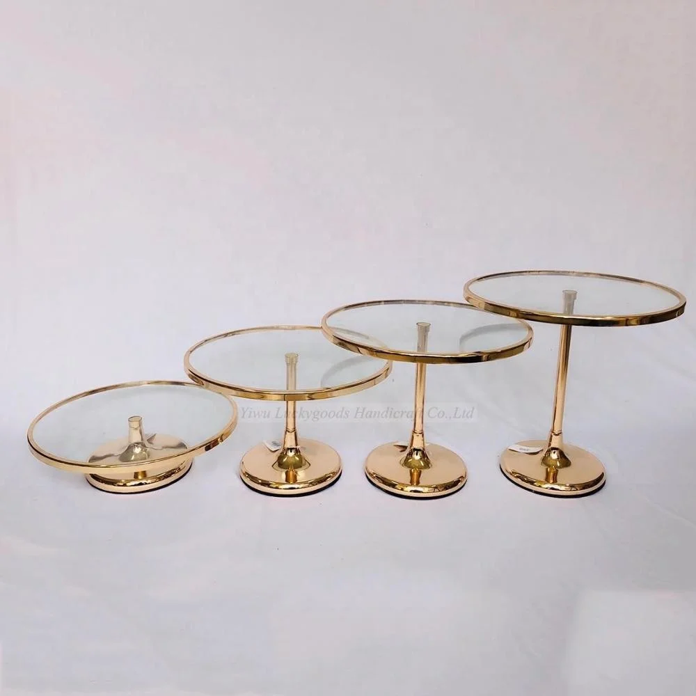 LK20191008-3 Wholesale decorative glass top gold round metal wedding cake display stand
LK20191008-3 Wholesale decorative glass top gold round metal wedding cake display stand