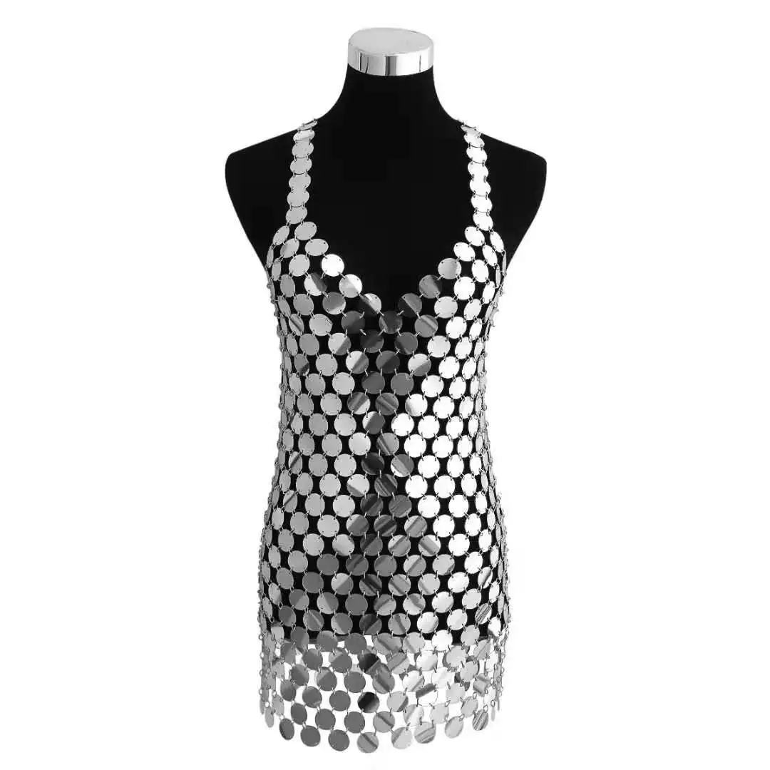 New nightclub style exaggerated round dress feminine feeling hollow out sequins body chain dress, Picture shows
New nightclub style exaggerated round dress feminine feeling hollow out sequins body chain dress, Picture shows