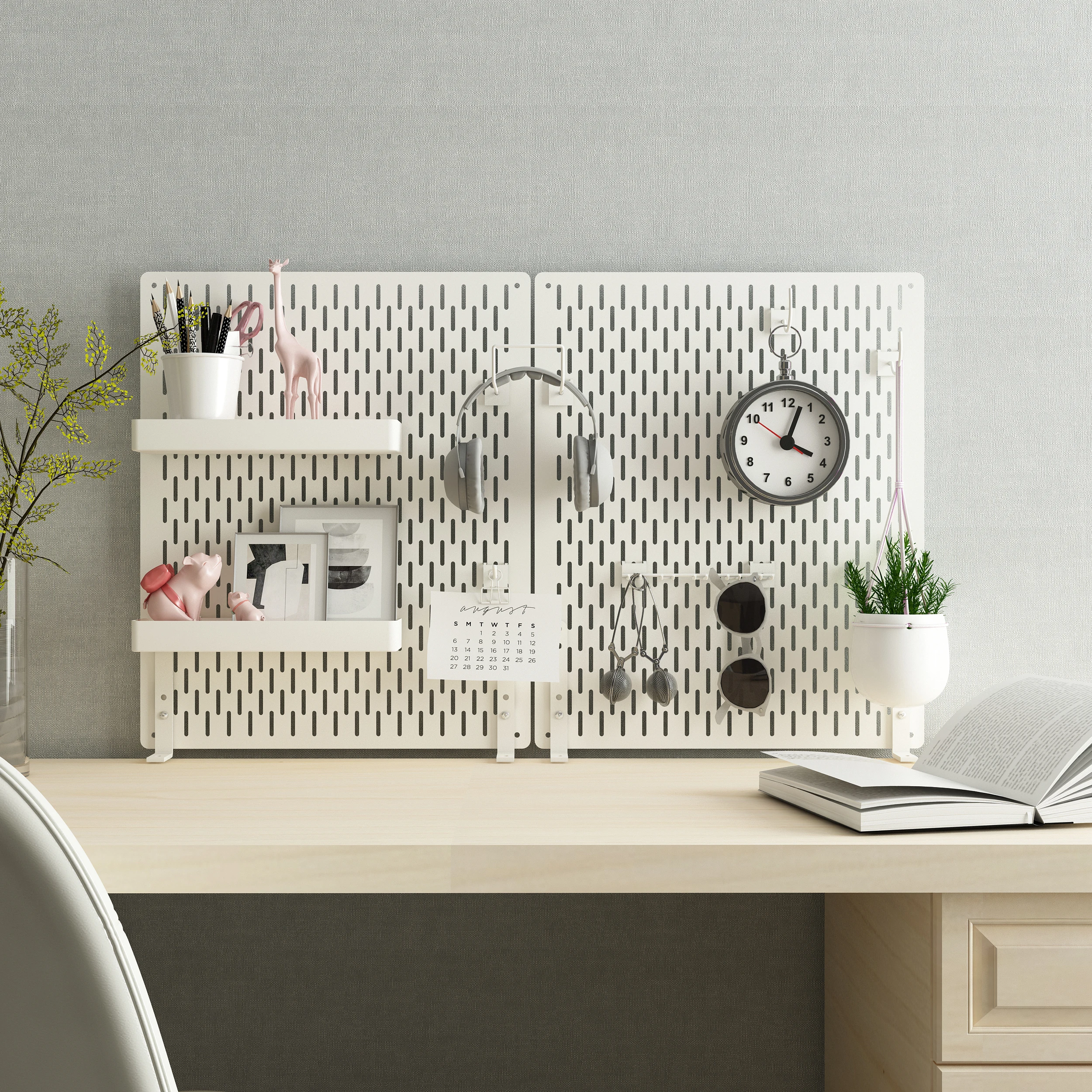 DIY Pegboard Hanging Shelf Storage Hooks No Punching Crafts Organization Kitchen Hole Plate Computer room Tableware Rack
DIY Pegboard Hanging Shelf Storage Hooks No Punching Crafts Organization Kitchen Hole Plate Computer room Tableware Rack