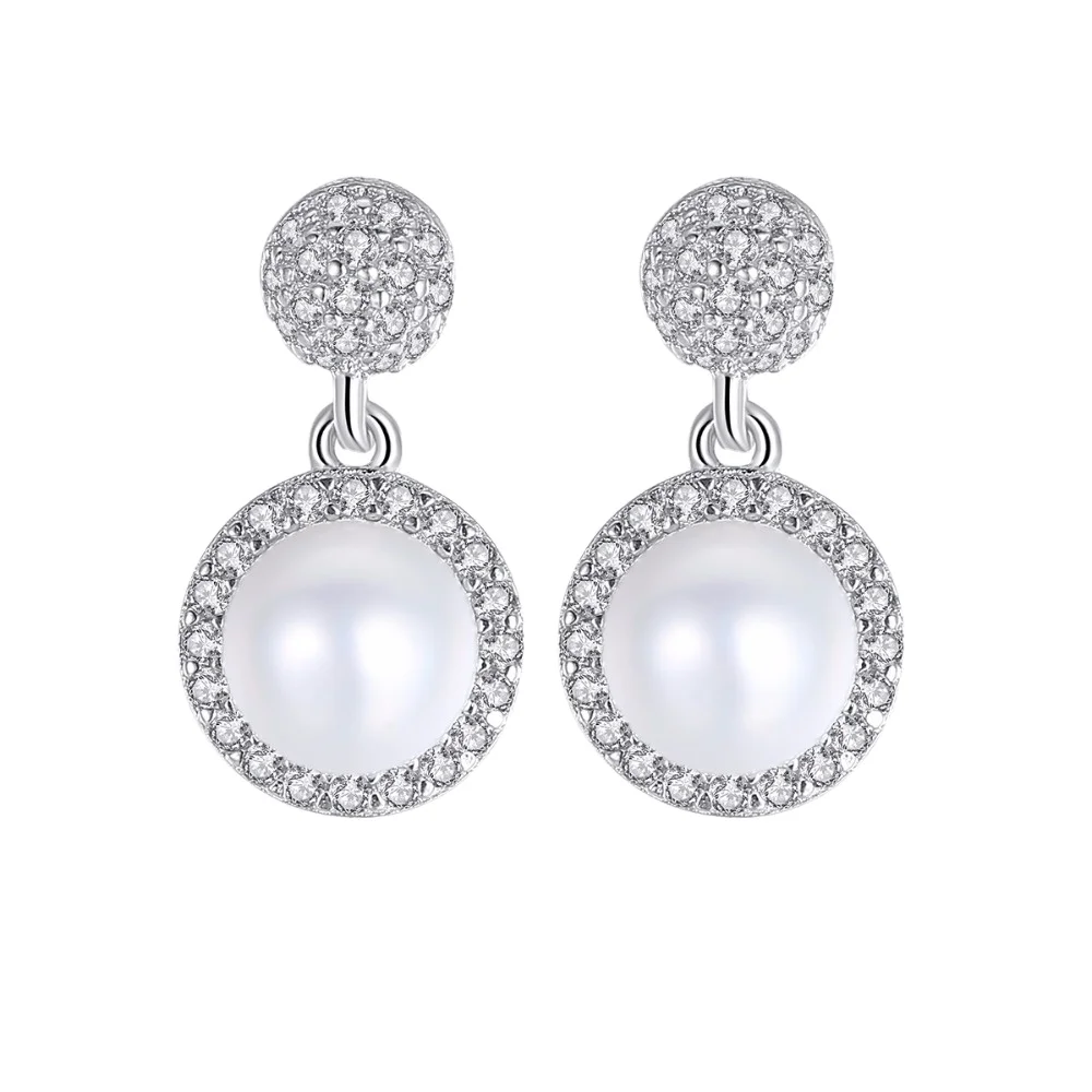 PAG&MAG Earring StudSilver Bling Bling Round Ball Stud Earring With Natural Pearl For Women Thanksgiving Or Christmas Gifts
PAG&MAG Earring StudSilver Bling Bling Round Ball Stud Earring With Natural Pearl For Women Thanksgiving Or Christmas Gifts