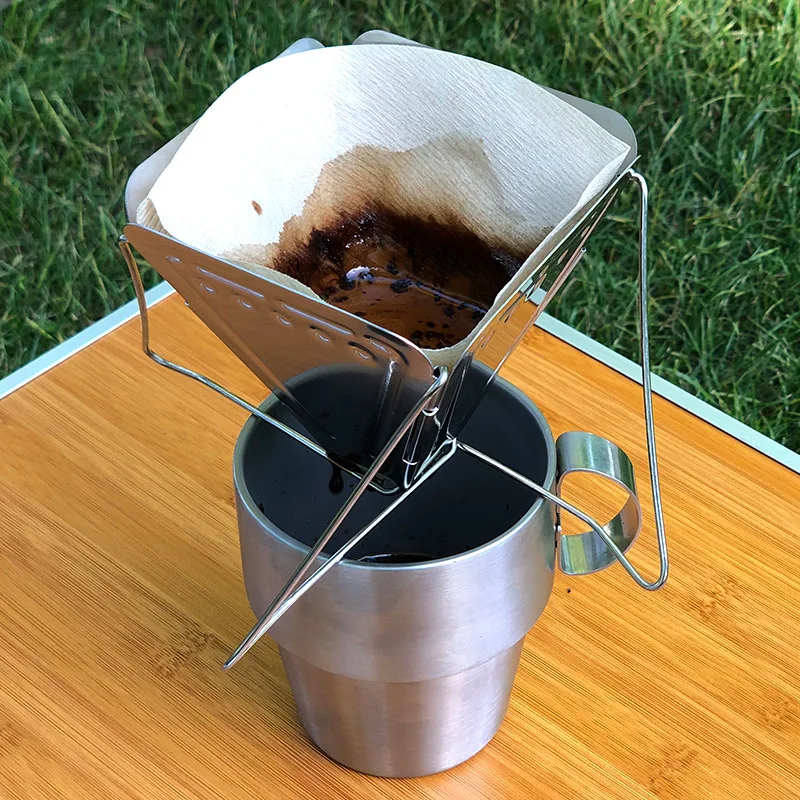 Outdoor camping portable stainless steel folding coffee drip holder filter tea stove
Outdoor camping portable stainless steel folding coffee drip holder filter tea stove