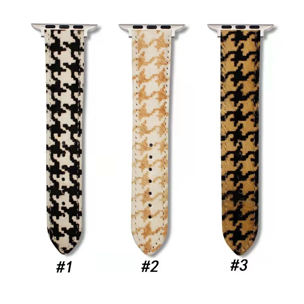 Vintage Horse Hair Houndstooth Pattern Leather Smart Watch Band Strap Replacement For Apple, As picture
Vintage Horse Hair Houndstooth Pattern Leather Smart Watch Band Strap Replacement For Apple, As picture