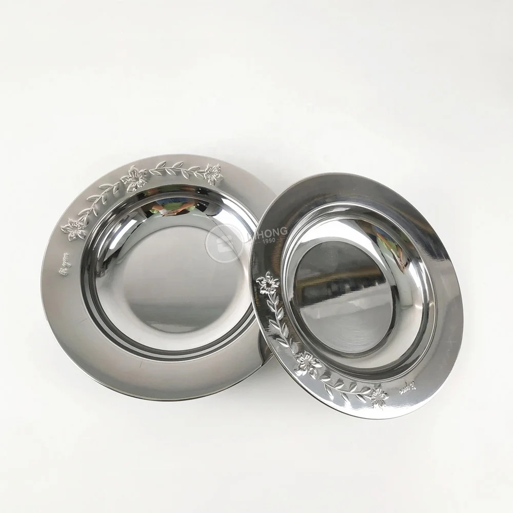 Wholesale Wide Rim Deep Metal Round Tray Stainless Steel Serving Soup Plate Dish, Silver
Wholesale Wide Rim Deep Metal Round Tray Stainless Steel Serving Soup Plate Dish, Silver