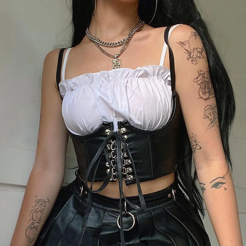 Fashion Sexy Ladies Black Bustier Designer Crop Tops Underbust Women PU Leather Corset
Fashion Sexy Ladies Black Bustier Designer Crop Tops Underbust Women PU Leather Corset