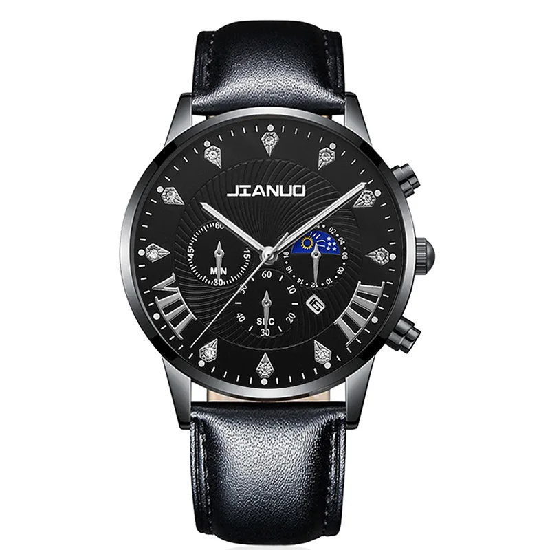 luxury Men's Watch Waterproof Chronograph Leather Watch Calendar Quartz Men Wrist Watch
luxury Men's Watch Waterproof Chronograph Leather Watch Calendar Quartz Men Wrist Watch