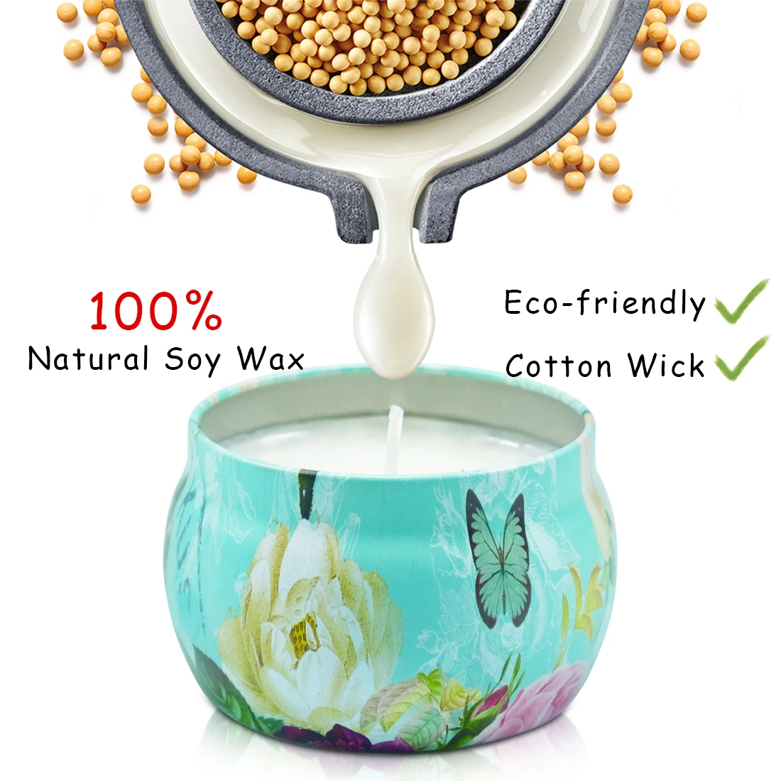 scented candle gift set soy wax making in flower tin for home