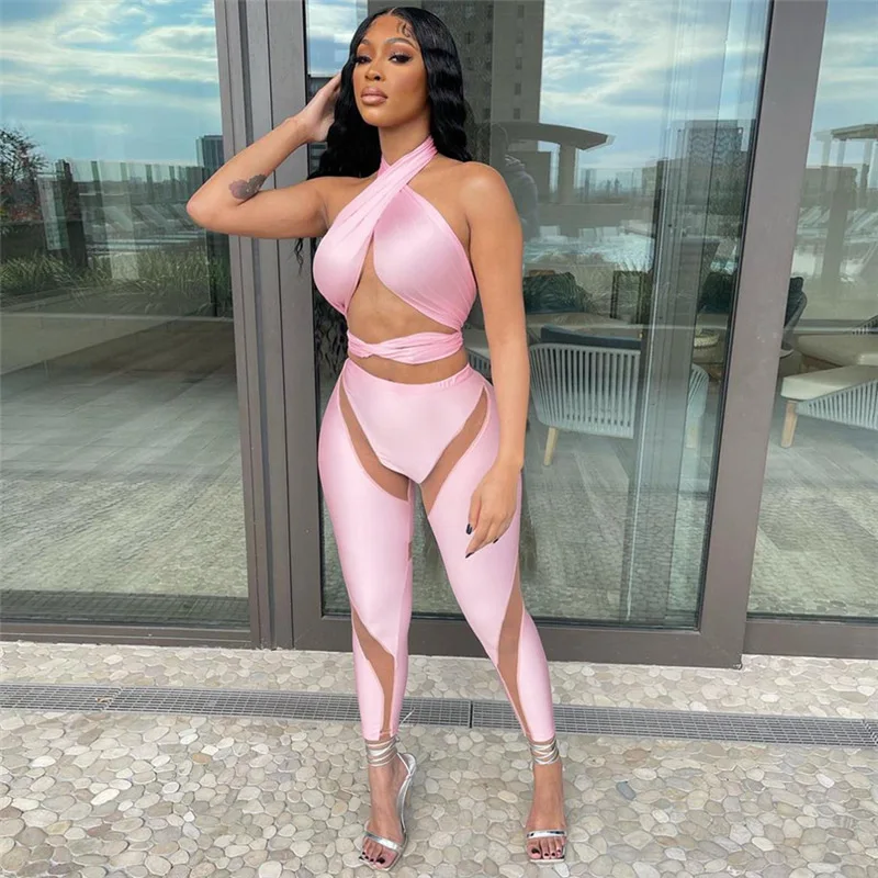 Two Piece Sets Women Sexy Halter Tops and High Waist Wide Leg Pants Suit Female High Street Outfit Casual Solid Color 2 Pcs Set
Two Piece Sets Women Sexy Halter Tops and High Waist Wide Leg Pants Suit Female High Street Outfit Casual Solid Color 2 Pcs Set