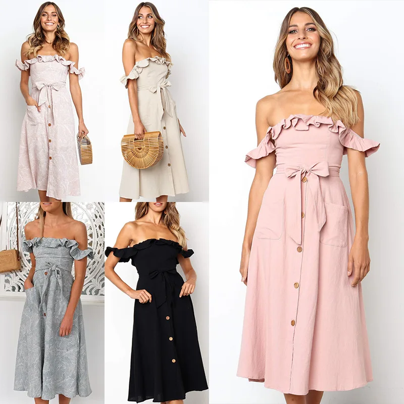 New Females Plain Strapless Off Shoulder Pink Ruffles Casual Tie Princess Midi Wrap Dresses Low Back
New Females Plain Strapless Off Shoulder Pink Ruffles Casual Tie Princess Midi Wrap Dresses Low Back