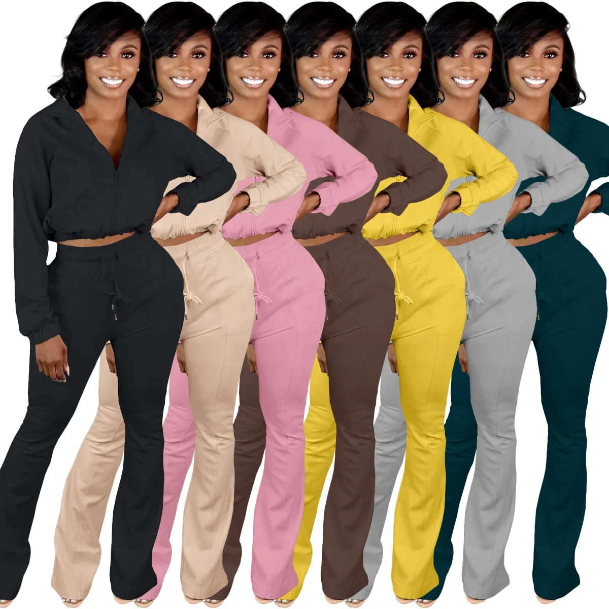 LW High quality two piece set women clothing plain 2 piece flare sweat pants winter two piece pants set with drawstring
LW High quality two piece set women clothing plain 2 piece flare sweat pants winter two piece pants set with drawstring