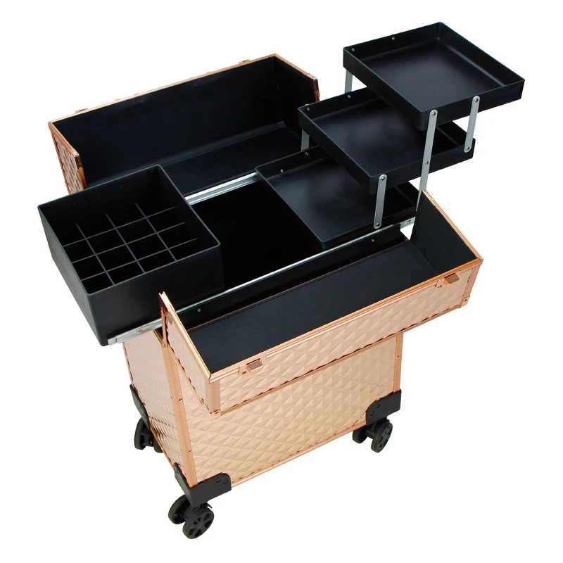 Hot Sale Trolley Cosmetic Makeup cases aluminum beauty professional cosmetic case trolley case
Hot Sale Trolley Cosmetic Makeup cases aluminum beauty professional cosmetic case trolley case