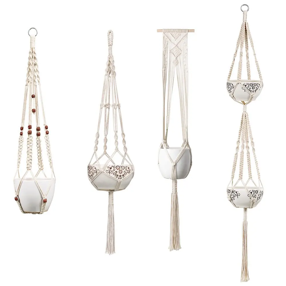 Artilady Boho Indoor Home Decor Plant Holder Cotton Rope Handmade Macrame Wall Air Plant Hangers, Beige
Artilady Boho Indoor Home Decor Plant Holder Cotton Rope Handmade Macrame Wall Air Plant Hangers, Beige