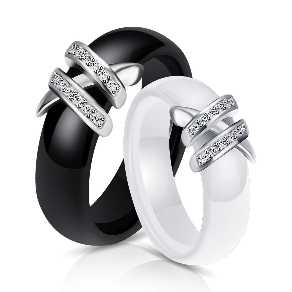 Energinox Double X Crystal Decor Simple Style Ceramic Women Wedding Set Couple Engagement Ring
Energinox Double X Crystal Decor Simple Style Ceramic Women Wedding Set Couple Engagement Ring
