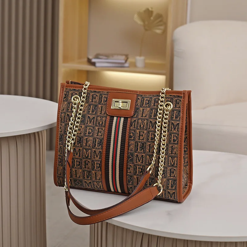 2021 New Stripes stitching ladies tote bag trendy fashion ladies handbag large capacity locking shoulder bags, White,black,beige,brown
2021 New Stripes stitching ladies tote bag trendy fashion ladies handbag large capacity locking shoulder bags, White,black,beige,brown