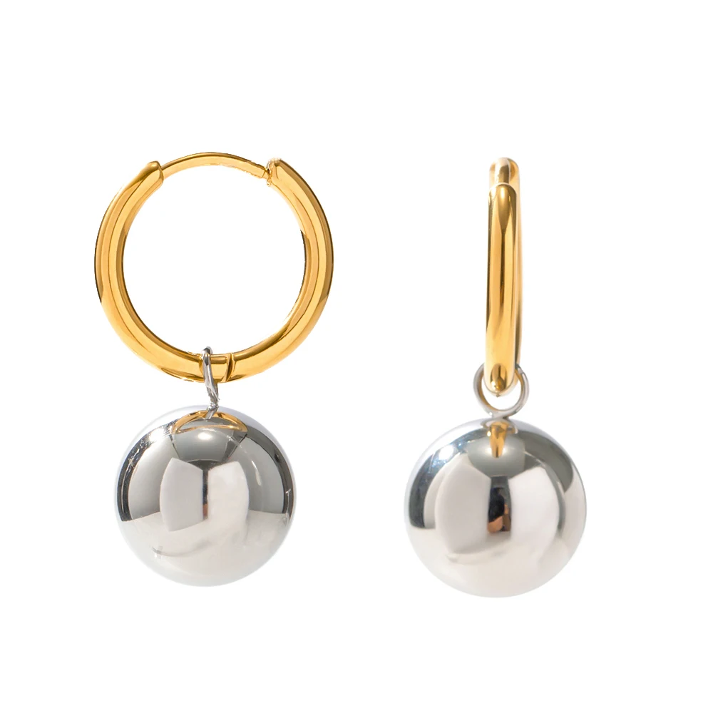 Ins Style Stainless Steel Simple Solid Ball Geometry Pendant EarringsGold Plated Hoop Earrings
Ins Style Stainless Steel Simple Solid Ball Geometry Pendant EarringsGold Plated Hoop Earrings