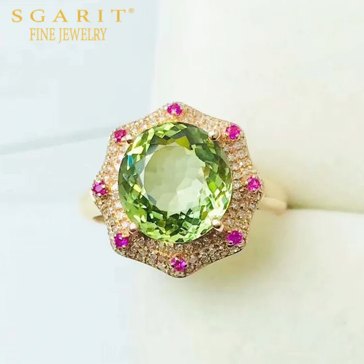 SGARIT vintage women gemstone jewelry wholesale 18k gold wedding ring 3.78ct natural tourmaline ring
SGARIT vintage women gemstone jewelry wholesale 18k gold wedding ring 3.78ct natural tourmaline ring
