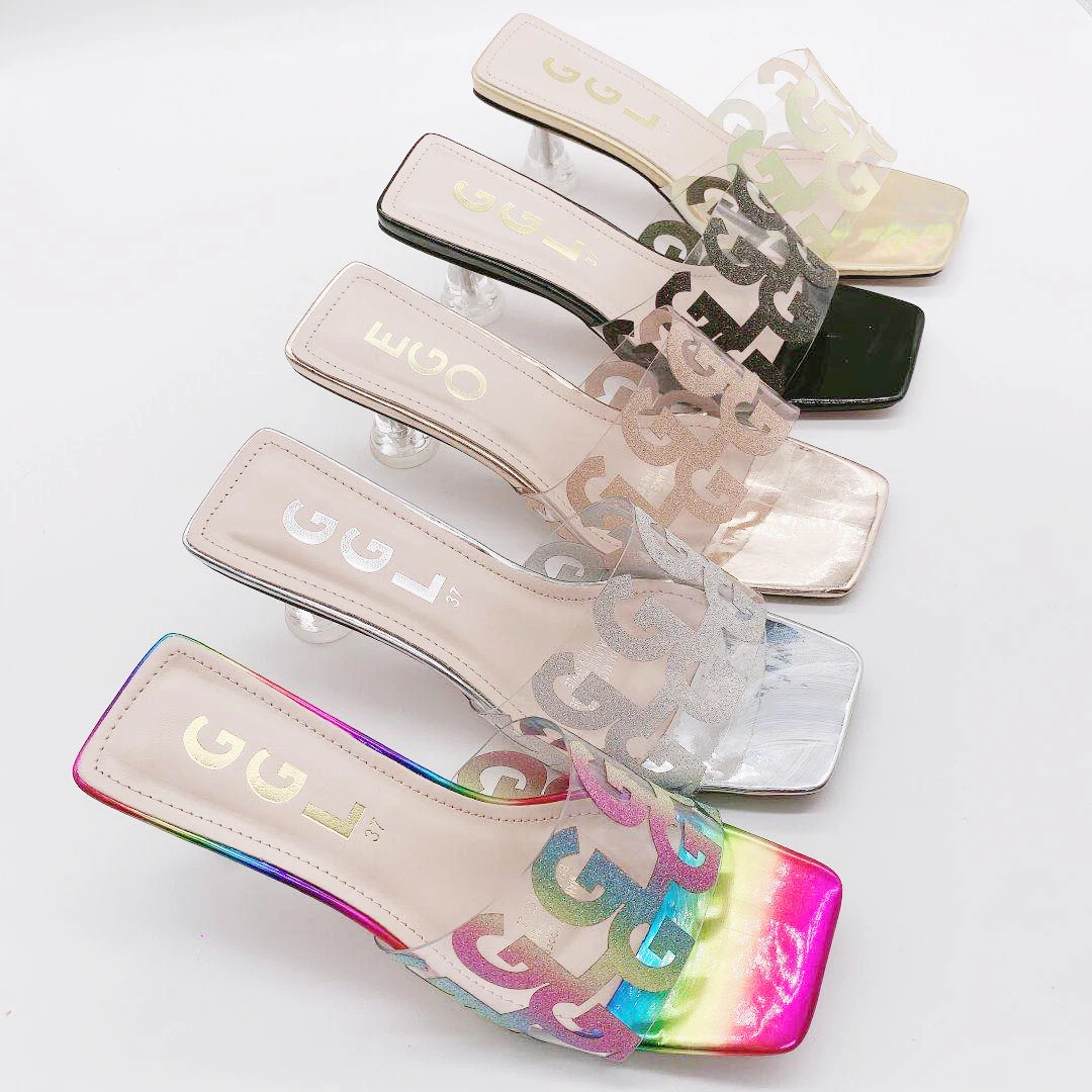 New Luxury Brand Square Toe Fashion Party Slippers Wholesale Women Shoes Summer Sandals Rainbow High Heels Stiletto Heeled Shoe
New Luxury Brand Square Toe Fashion Party Slippers Wholesale Women Shoes Summer Sandals Rainbow High Heels Stiletto Heeled Shoe
